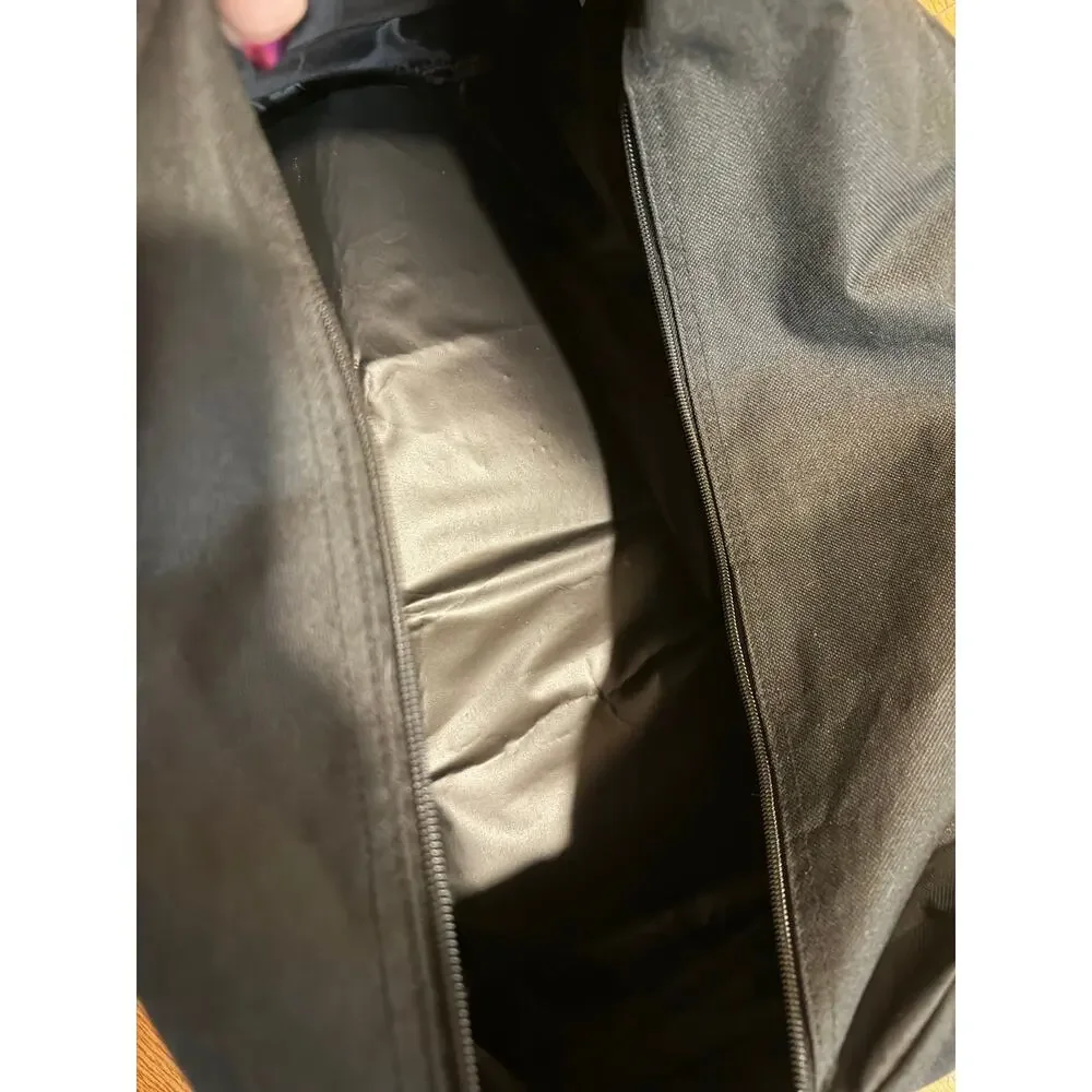 True Religion Duffle Bag Black Red Zip Top Travel Weekender Bag Lightweight